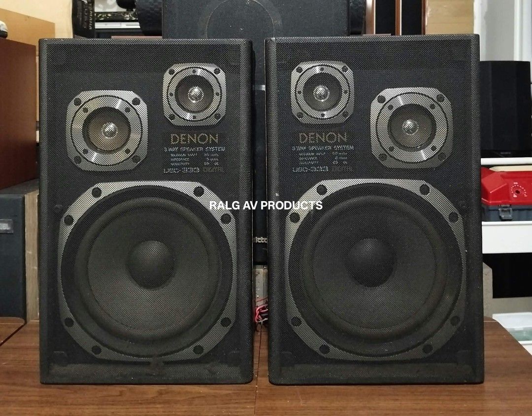 Denon USC-333 3-Way Speaker System (Category: Soundbars, Speakers & Amplifiers) located in Bulacan. Submitted by ronald277077025 (Listing ID 1469480108, Image 1). Description: DENON 3 WAY SPEAKER SYSTEM USC-333 50 WATTS 8 OHMS 8" CONE WOOFER HI FI TWEETER AND MIDRANGE BASS REFLEX DIMENSIONS: W26.5 x H41.5 x D20 CM Location: Sta Maria Bulacan Shipping at buyers expense.