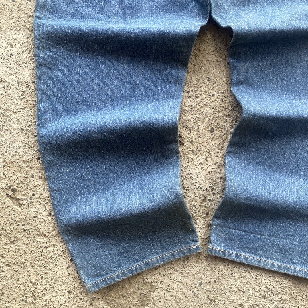 Dickies Denim Carpenter Pants (Category: Jeans) located in Santa Barbara. Submitted by evrysundayvintage (Listing ID 1469420350, Image 3). Description: Dickies Denim Carpenter Pants Dimensions Waist: 36-38” Length: 42” Leg opening 9” Excellent condition Minimal yellow stain Heavy material .