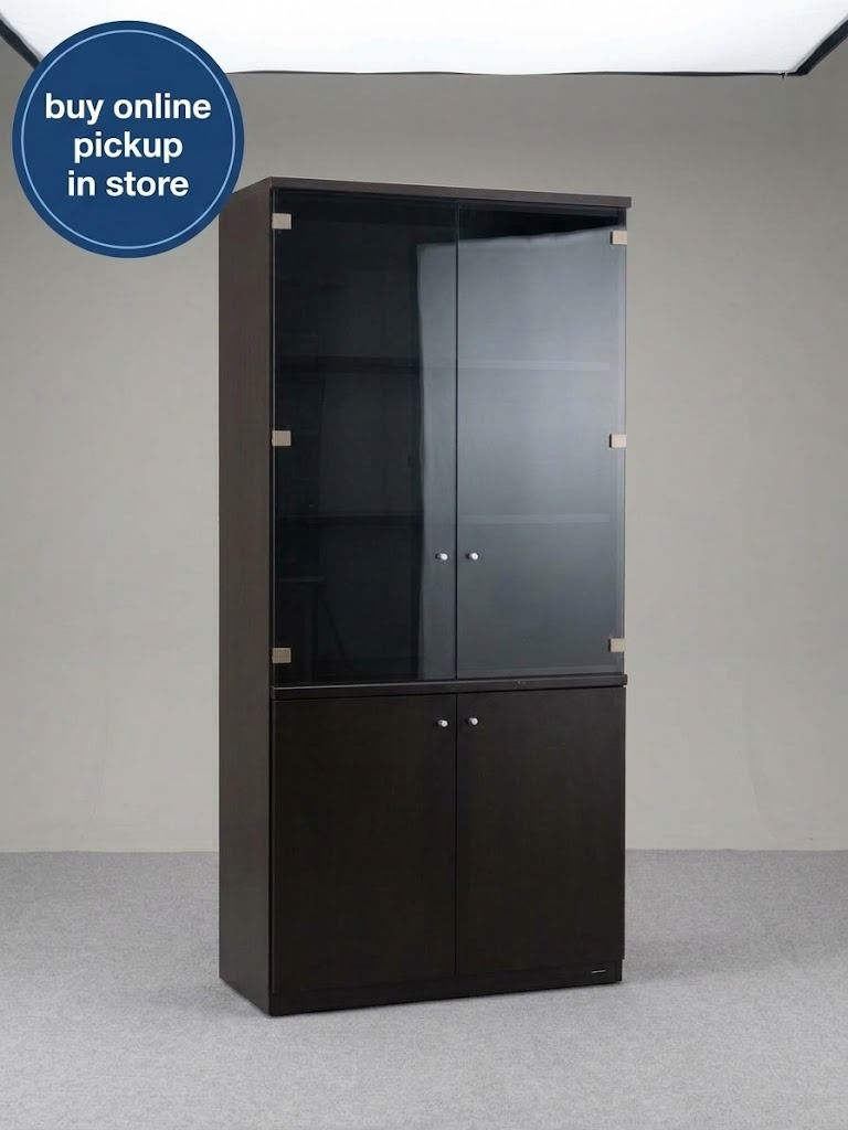 DISPLAY CABINET (Category: Shelves, Cabinets & Racks) located in Valenzuela. Submitted by jesspesongco (Listing ID 1469437686, Image 1). Description: DISPLAY CABINET BRAND: OKAMURA SIZE: L90cm W45cm H180cm PRICE: 11,000 ✔️Upper section: Glass doors with internal shelving for display ✔️Dark wood display cabinet with a clean finish and solid construction 📍 LOCATION: OFFICEBUSTERS BALINTAWAK 👤 Look for: Hesus 📞 0961-690-4709.