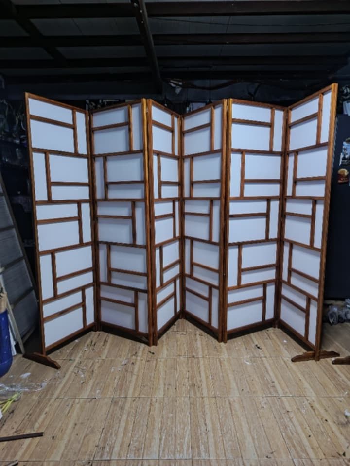 DIVIDER WALL FOLDABLE (Category: Other Home Furniture) located in Taytay. Submitted by jamiles_hndcfs (Listing ID 1469410934, Image 3). Description: Transform your space with this elegant Japanese inspired divider partition!✨ Perfect for adding privacy, creating separate areas, or enhancing your home with a minimalist and modern aesthetic. Its foldable design makes it easy to move, store, and position anywhere you need. 🪵 Material: Wooden Native