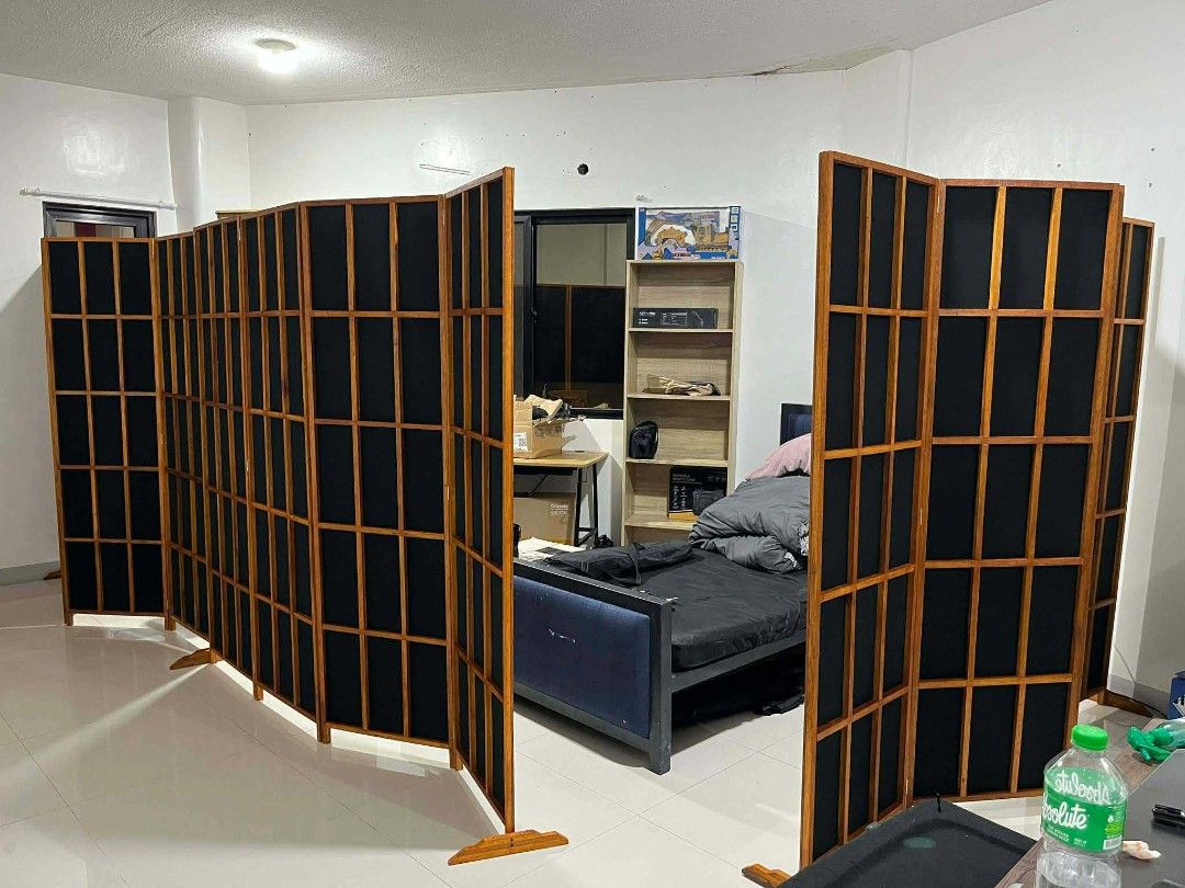 DIVIDER WALL FOLDABLE (Category: Other Home Furniture) located in Taytay. Submitted by jhuvy_ (Listing ID 1469423472, Image 3). Description: Transform your space with this elegant Japanese inspired divider partition!✨ Perfect for adding privacy, creating separate areas, or enhancing your home with a minimalist and modern aesthetic. Its foldable design makes it easy to move, store, and position anywhere you need. 🪵 Material: Wooden Native / Fabri
