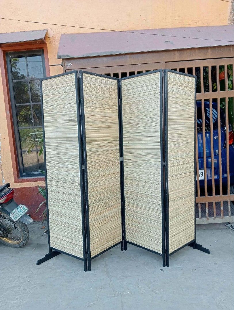 DIVIDER WALL FOLDABLE (Category: Other Home Furniture) located in Taytay. Submitted by jhuvy_ (Listing ID 1469423700, Image 2). Description: Transform your space with this elegant Japanese inspired divider partition!✨ Perfect for adding privacy, creating separate areas, or enhancing your home with a minimalist and modern aesthetic. Its foldable design makes it easy to move, store, and position anywhere you need. 🪵 Material: Wooden Native / Fabri