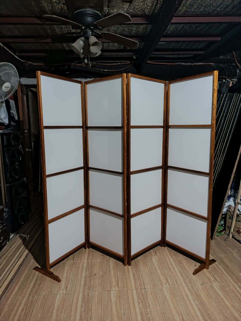 DIVIDER WALL FOLDABLE (Category: Other Home Furniture) located in Taytay. Submitted by jhuvy_ (Listing ID 1469423975, Image 3). Description: Transform your space with this elegant Japanese inspired divider partition!✨ Perfect for adding privacy, creating separate areas, or enhancing your home with a minimalist and modern aesthetic. Its foldable design makes it easy to move, store, and position anywhere you need. 🪵 Material: Wooden Native / Fabri