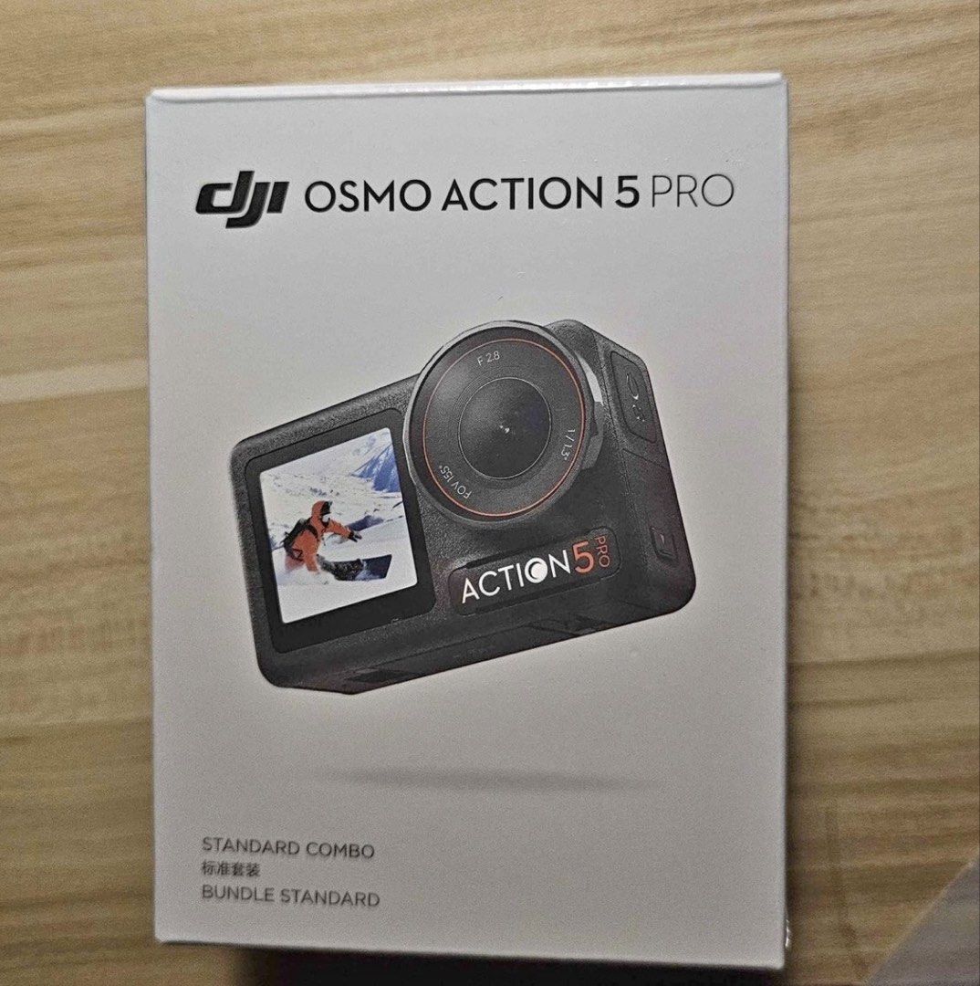 DJI Osmo Action 5 Pro Standard Combo (Category: Cameras) located in Taguig. Submitted by miajdtrrs (Listing ID 1469478542, Image 1). Description: - Brand new & factory-sealed in original plastic wrapping - Model: DJI Osmo Action 5 Pro Standard Combo - 1/1.3-inch CMOS sensor & dual OLED touchscreens - Up to 4-hour extended battery life with HorizonSteady stabilization - Includes extreme battery, protective frame, curved adhesive base, locking scre