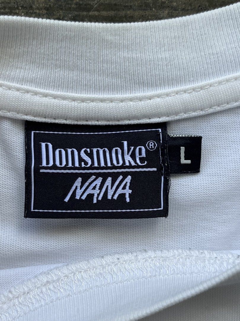 Donsmoke x Nana Collaboration Tee (Category: Tshirts & Polo Shirts ) located in Kalibo. Submitted by notdavaaa (Listing ID 1469499233, Image 3). Description: Size: Large Dimes: W: 23 L: 27 Excellent condition, Minimal stains (washable) Color Rate: 9.8/10.
