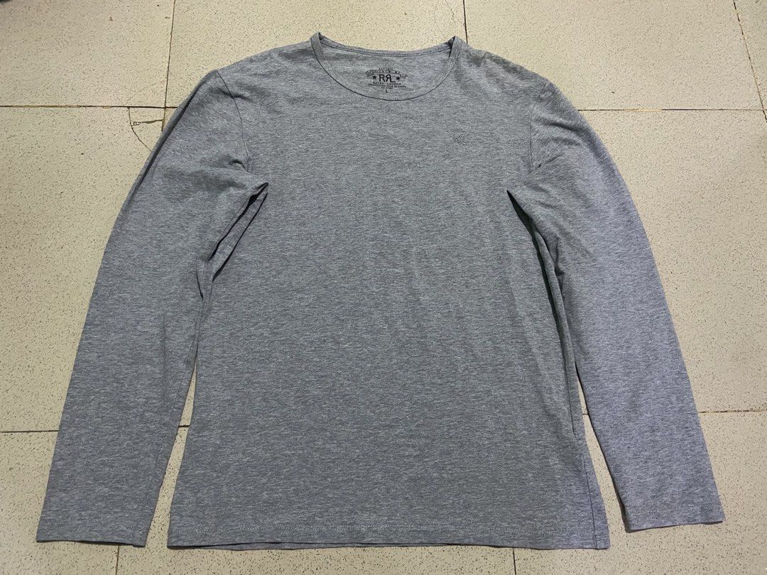 DOUBLE RL GRAY LONGSLEEVE (Category: Longsleeves) located in Bulacan. Submitted by rrthrifts (Listing ID 1469471591, Image 1). Description: VERY GOOD CONDITION SIZE LARGE ON TAG NO ISSUE 1299PHP PLUS SHIPPING FEE ONLY.