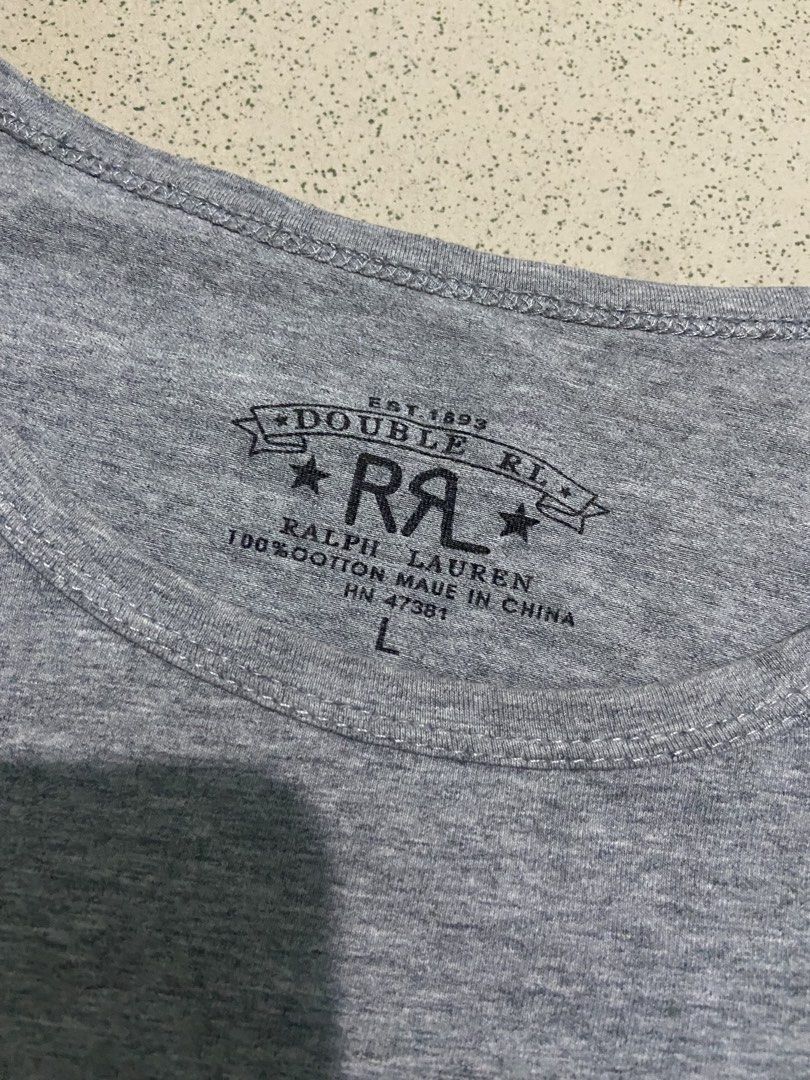 DOUBLE RL GRAY LONGSLEEVE (Category: Longsleeves) located in Bulacan. Submitted by rrthrifts (Listing ID 1469471591, Image 3). Description: VERY GOOD CONDITION SIZE LARGE ON TAG NO ISSUE 1299PHP PLUS SHIPPING FEE ONLY.