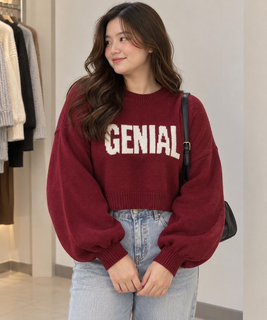 Doublefocus Burgundy “GENIAL” Cropped Knit Sweater (Category: Coats, Jackets and Outerwear) located in San Mateo. Submitted by sellbypelle (Listing ID 1468552919, Image 2). Description: Pre loved 🌸 Brand: Doublefocus L on tag Actual Measurements W: 23 (46 bust) L : 20 inch No Issue Location: Rizal 💰 Payment: GCash — pay first 📦 Shipping: + sf via J&T only 🗓️ Batch shipping: Once a week 💡 Actual color may vary slightly due to lighting and scr