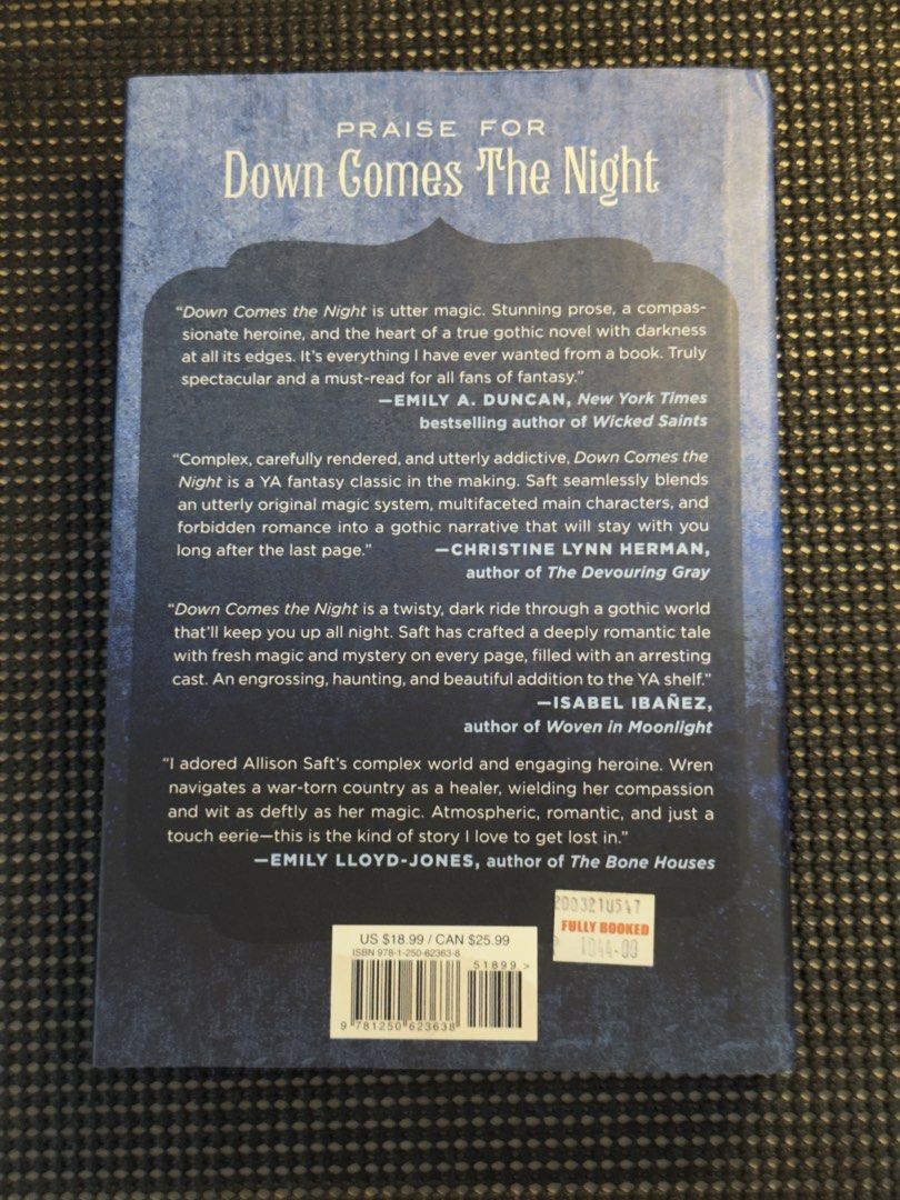 down comes the night by allison saft (hardcover) (Category: Storybooks) located in Santa Rosa. Submitted by nixenoir (Listing ID 1469415282, Image 3). Description: 📍LOC: SANTA ROSA, LAGUNA 🎀 kindly inquire first if you’re claiming the item ^^ 🎀 hi fellow readers! i'm decluttering because i am currently in need of college funds. 🎀 these have never been read || stored in shelves ⋅˚₊ ‧₊˚ ⋅౨ৎ FEATURED: DOWN COMES THE NIGHT BY ALLISON SAFT (HARDCO