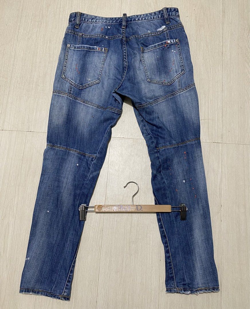 Dsquared2 Distressed, paint-splatter biker jeans (Category: Jeans) located in Davao. Submitted by VapenDrip (Listing ID 1469511824, Image 2). Description: Dsquared2 Distressed, paint-splatter biker jeans Waist 32 Length 38 Thigh 11 Hem 6 Excellet condition 850+sf.