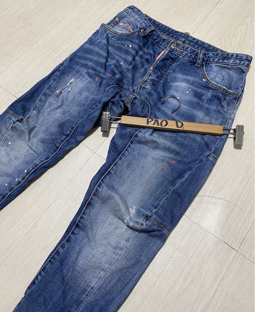 Dsquared2 Distressed, paint-splatter biker jeans (Category: Jeans) located in Davao. Submitted by VapenDrip (Listing ID 1469511824, Image 3). Description: Dsquared2 Distressed, paint-splatter biker jeans Waist 32 Length 38 Thigh 11 Hem 6 Excellet condition 850+sf.