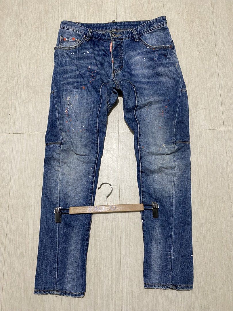 Dsquared2 Distressed, paint-splatter biker jeans (Category: Jeans) located in Davao. Submitted by VapenDrip (Listing ID 1469511824, Image 1). Description: Dsquared2 Distressed, paint-splatter biker jeans Waist 32 Length 38 Thigh 11 Hem 6 Excellet condition 850+sf.
