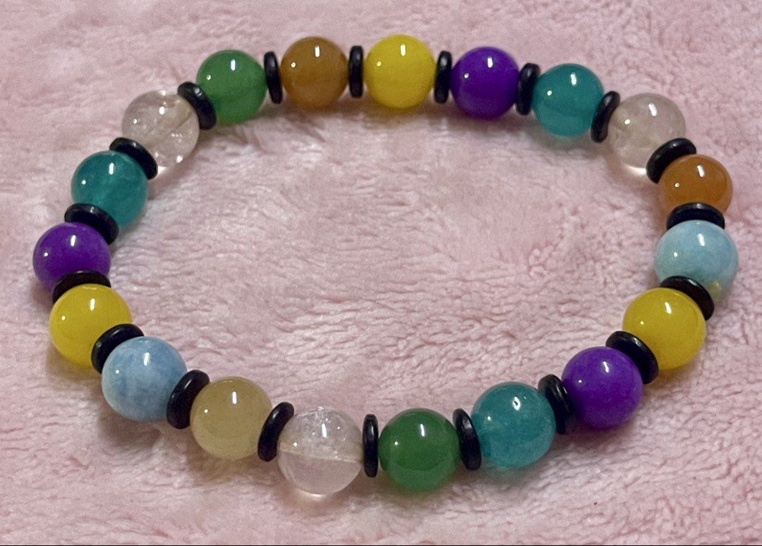 Duobao (Multicolored) Stone Bracelet 8mm (Category: Bracelets) located in Manila. Submitted by Crystal_Oracle (Listing ID 1469512130, Image 1). Description: A Duobao bracelet (多宝串 or 多宝手链) translates from Chinese to mean “Many Treasures” or “Abundant Treasures”. It is a multi-colored, multi-gemstone bracelet made by combining various crystals, jades, or sacred beads into a single piece. Core Meaning & Symbolism: • Abundance and Multi-Directional 
