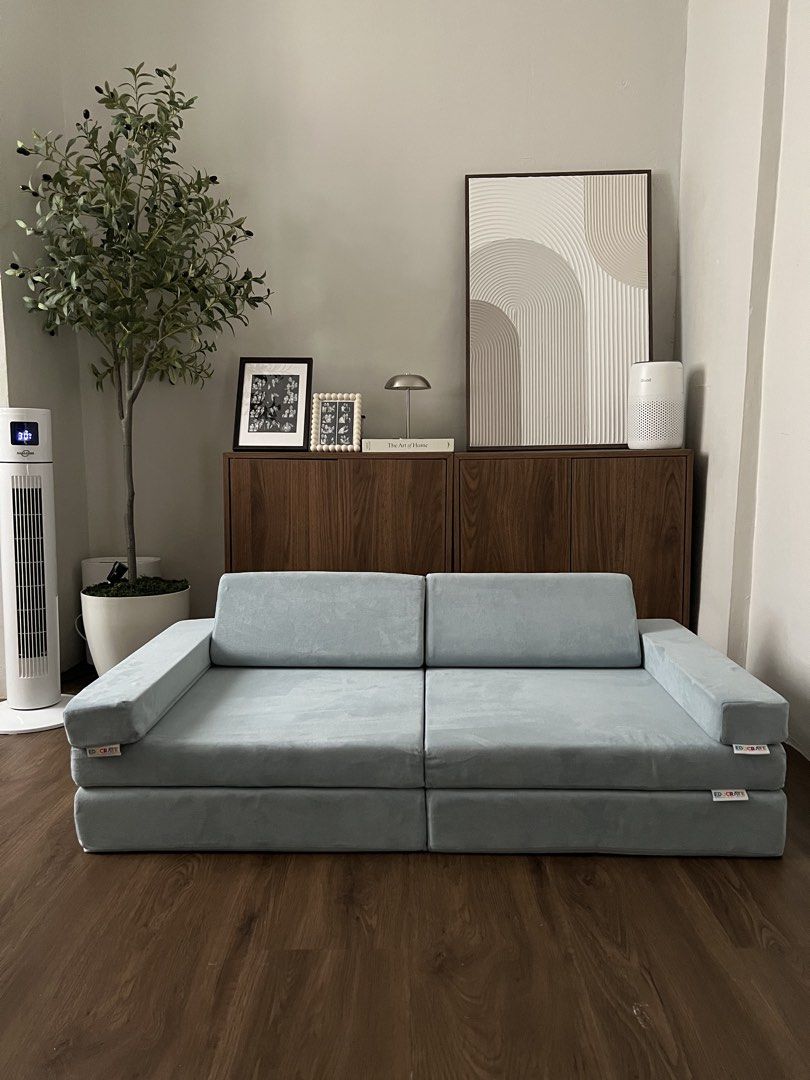 EduCrate Kids TransformaCouch Lite - Bluish Gray (Category: Kids Tables & Chairs) located in Cainta. Submitted by shopdlxmns (Listing ID 1469432849, Image 2). Description: Preloved Educrate TransformaCouch Lite in bluish gray. SRP ₱6,999! A versatile play couch for your little one to lounge, play, and build with. Covers are machine washable. This color is no longer available online! RFS: Decluttering / no longer used. Price slightly negotiable. �