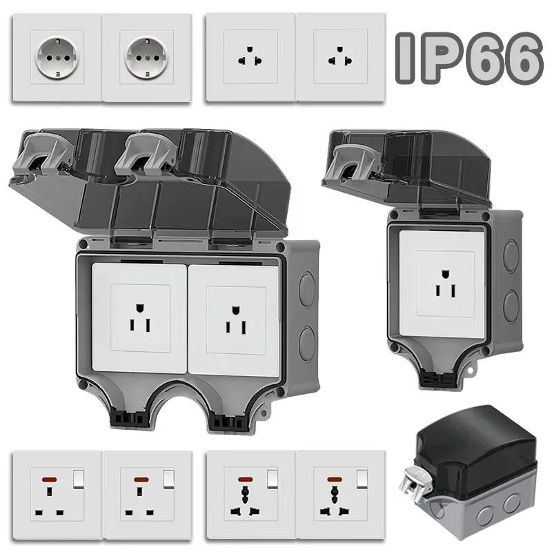 Electrical Sockets IP66 Waterproof Junction Connector Plastic Box 3 Pin ...