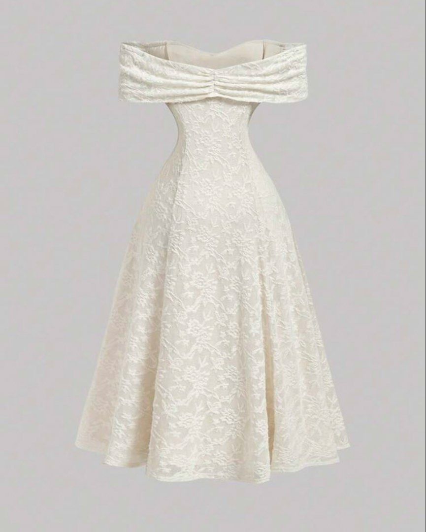 Elegant Off Shoulder Dress (Category: Dresses) located in Iba. Submitted by wear1tagain (Listing ID 1469439298, Image 2). Description: ~ White ~ 32 to 33 waistline ~ 36 to 38 bust ~ Large on tag ~ Used once ~ From Shein ~ Original price : ₱839 ~ What you see is what you get ••••••••••••••••••• ~ J&T Delivery (outside Zambales) ~ Meet up within Iba, Zambales (at CSI Mall) ~ Shipping/Delivery fee shall be shouldered by the buyer.