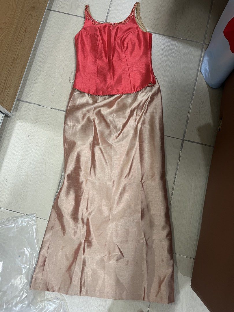 Elegant red gold dress (Category: Evening dresses & gowns) located in Manila. Submitted by peeknpicks (Listing ID 1469534394, Image 1). Description: .