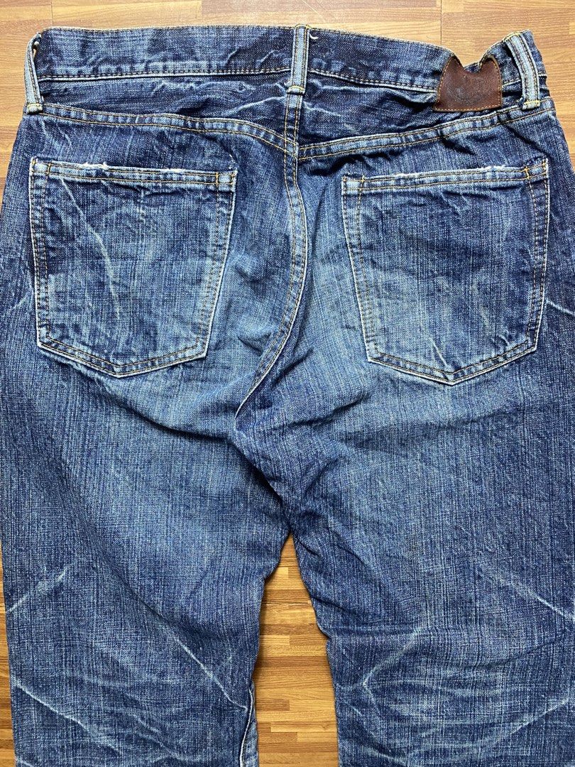 Eternal japanese denim jeans (Category: Jeans) located in Quezon City. Submitted by semantaryrave (Listing ID 1469552173, Image 3). Description: Eternal japanese denim jeans Size- 34 Waist- 34 Length- 41 Thigh- 12 Hem- 9 Good Conditions No issue .