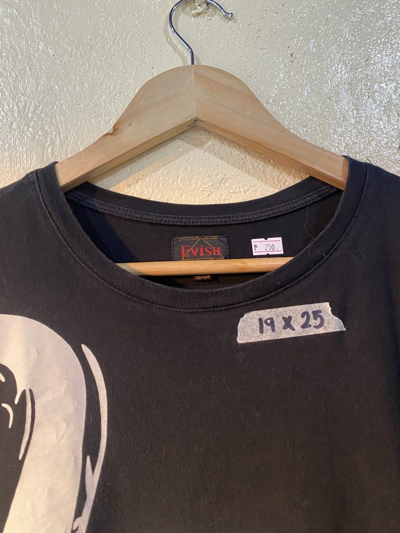 Evisu shirt (Category: Others Tops) located in Calapan. Submitted by mnlhabithrift23 (Listing ID 1469515562, Image 2). Description: Width : 19 Length : 25 Color rate : 9/10 Issue : none color may change due to lighting.