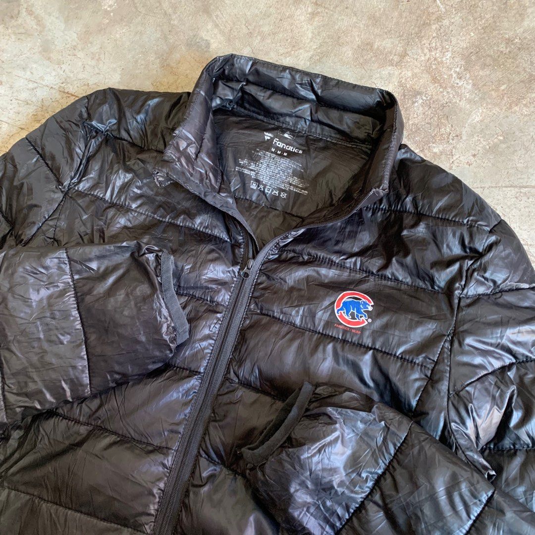 Fanatics Chicago Cubs Black Puffer Jacket Size M (Category: Coats, Jackets and Outerwear) located in Manila. Submitted by emplysthrift. (Listing ID 1469450760, Image 3). Description: Fanatics MLb Puffer Jacket Size M Width "21 Length "28 Excellent Condition Colorrate: 9.8/10 Flaws: none Unli vouch/vc for safe transactions 📲 Location: Laspinas City, Metro Manila, Brngy Talon Uno. 📍 DM IF INTERESTED📥 - Brand: Fanatics (Officially Licensed MLB) -