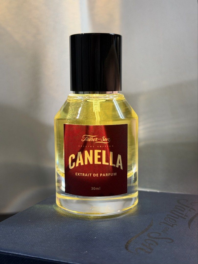 Father and Son Canella Extrait de Parfum 30ml (Category: Fragrance & Deodorants) located in Dagupan City. Submitted by harmony.sy (Listing ID 1469430747, Image 1). Description: - Brand: Father and Son - Fragrance: Canella Extrait de Parfum - Volume: 30ml (Full bottle) - Condition: Brand new, unused, and in pristine condition - Design: Rich amber liquid, clear glass bottle, maroon label with cream lettering, black cap and atomizer - Packaging: Inc