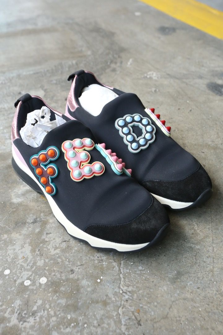 Fendi - Resort 2018 - Fun Fair Sneakers (Category: Sneakers) located in Manila. Submitted by graymatter_ (Listing ID 1469453199, Image 1). Description: Fendi - Resort 2018 - Fun Fair Sneakers Tagged Size: 37 Condition: 9/10 Material: Neoprene, Suede Made in: Italy .