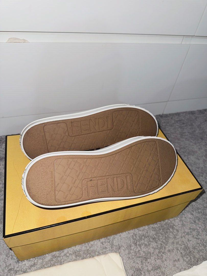 Decluttering: Fendi Monogram Canvass Sneakers (Category: Sneakers) located in Pasay City. Submitted by vidal.anya888 (Listing ID 1469561684, Image 3). Description: Authentic Fendi shoes bought from Fendi Solaire Price on receipt: 47,000 Used once Inclusions: ✅Box ✅Dustbag (2) ✅Receipt ✅Extra Shoe Lace ✅Care Card Open for nego.