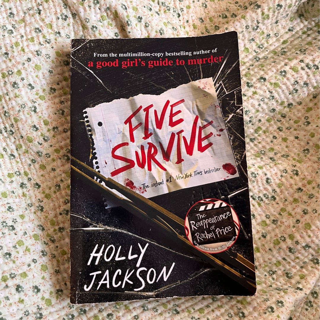 Five Survive by Holly Jackson (Category: Storybooks) located in Makati City. Submitted by zyennapp (Listing ID 1469394062, Image 1). Description: 📚 Five Survive by Holly Jackson Six friends. One sniper. Zero room for mistakes. 🔪 📌 Condition: Good overall condition. Has a minor tear on the back cover and some visible signs of use. The pages are complete and well-maintained. ✨ Perfect for thriller fans who love suspense and plot twists!.