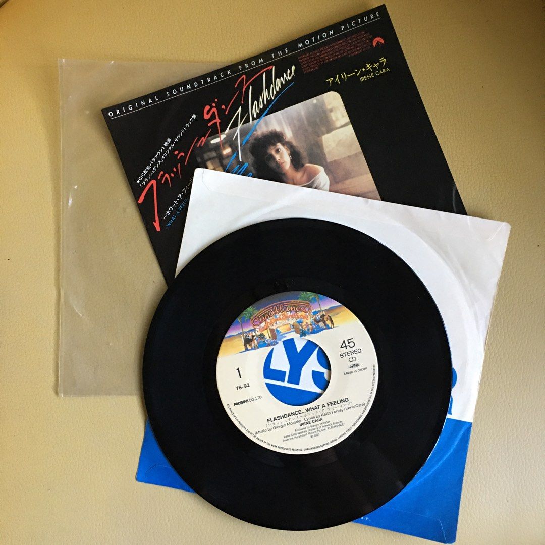 Flashdance Soundtrack What A Feeling Irene Cara 1983 (Category: Everything Else Others) located in Tarlac. Submitted by greatfindstrlc (Listing ID 1469471296, Image 3). Description: 45 record 7” EP Vinyl Japan Flashdance motion picture soundtrack..