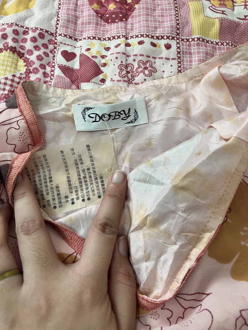 Floral pink long skirt (Category: Skirts) located in Davao. Submitted by lovedfaerie (Listing ID 1469529734, Image 2). Description: Waist:26 has slight stains inner lining only. No stains outside.