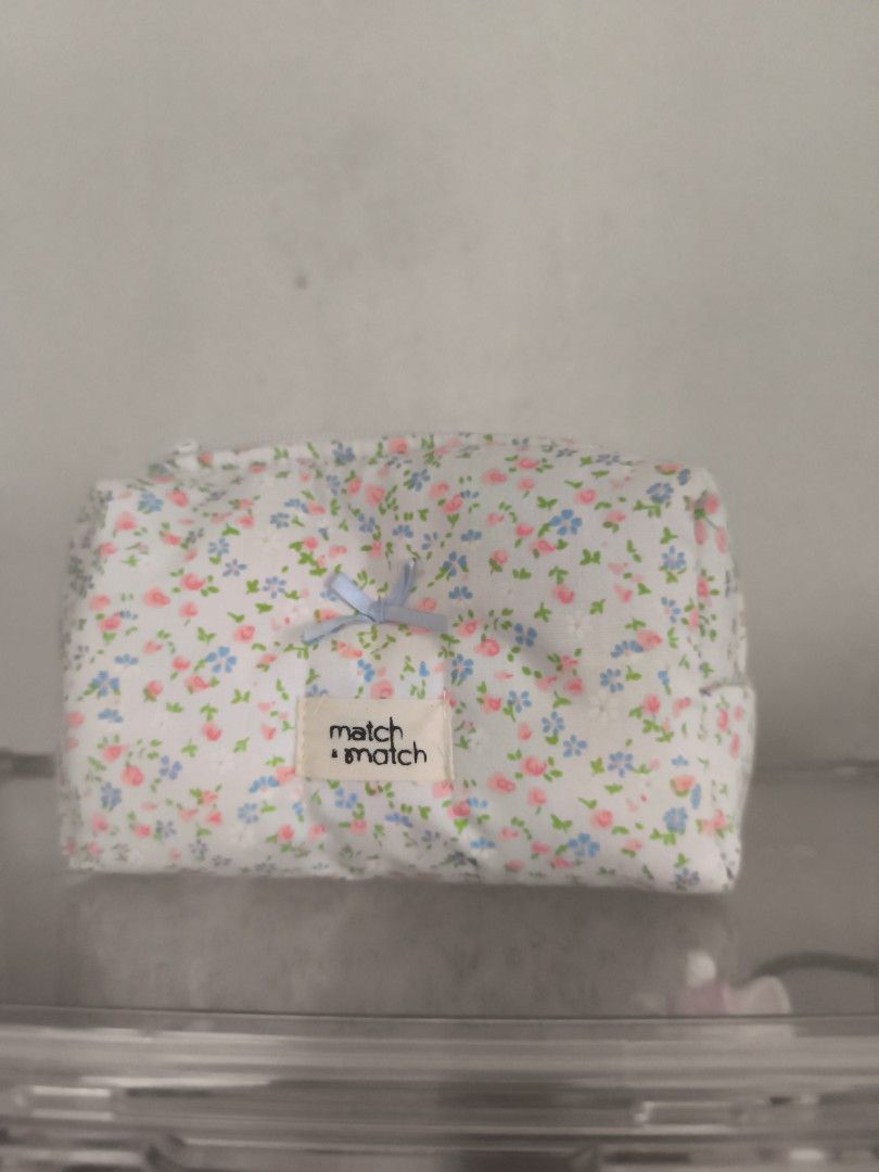 Floral Pouch By Match&Match (Category: Heels) located in Manila. Submitted by jelaibinzz (Listing ID 1469434064, Image 1). Description: - big size - can fit makeup - cute colour - handmade.