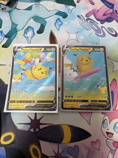Surfing Pikachu V & Flying Pikachu V Celebrations 25th Anniversary 008/ ...