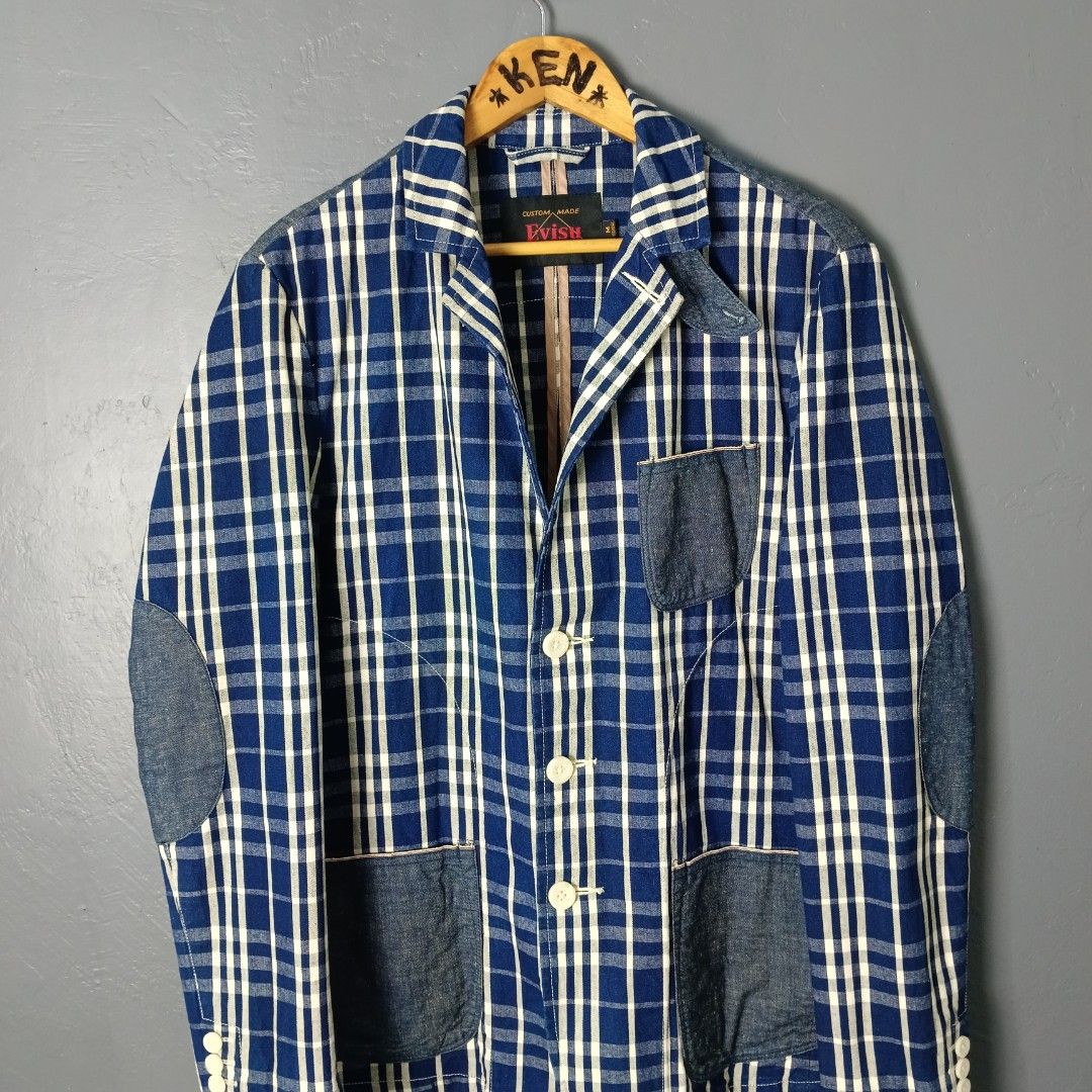 For Men - Evisu (Category: Coats, Jackets and Outerwear) located in Bacolod City. Submitted by drop.ph (Listing ID 1469490624, Image 3). Description: Evisu - Blazer *Size M - 21.5x29 *Excellent *1 Missing Button (sleeve) *Price: 2,000php *Add SF if outside Bacolod City .