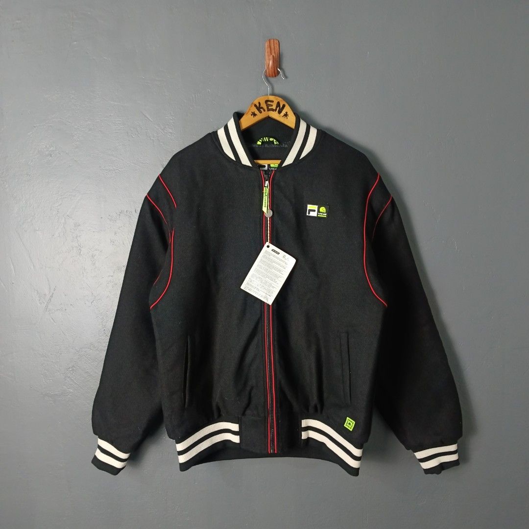 For Men - Fila x VR46 (Category: Coats, Jackets and Outerwear) located in Bacolod City. Submitted by drop.ph (Listing ID 1469487705, Image 2). Description: Fila x VR46 - Riders Academy Varsity JCKT Authentic *Size L - 23.5x27.5 *Good as New *No Flaws *Price: 1,200php *Add SF if outside Bacolod City.