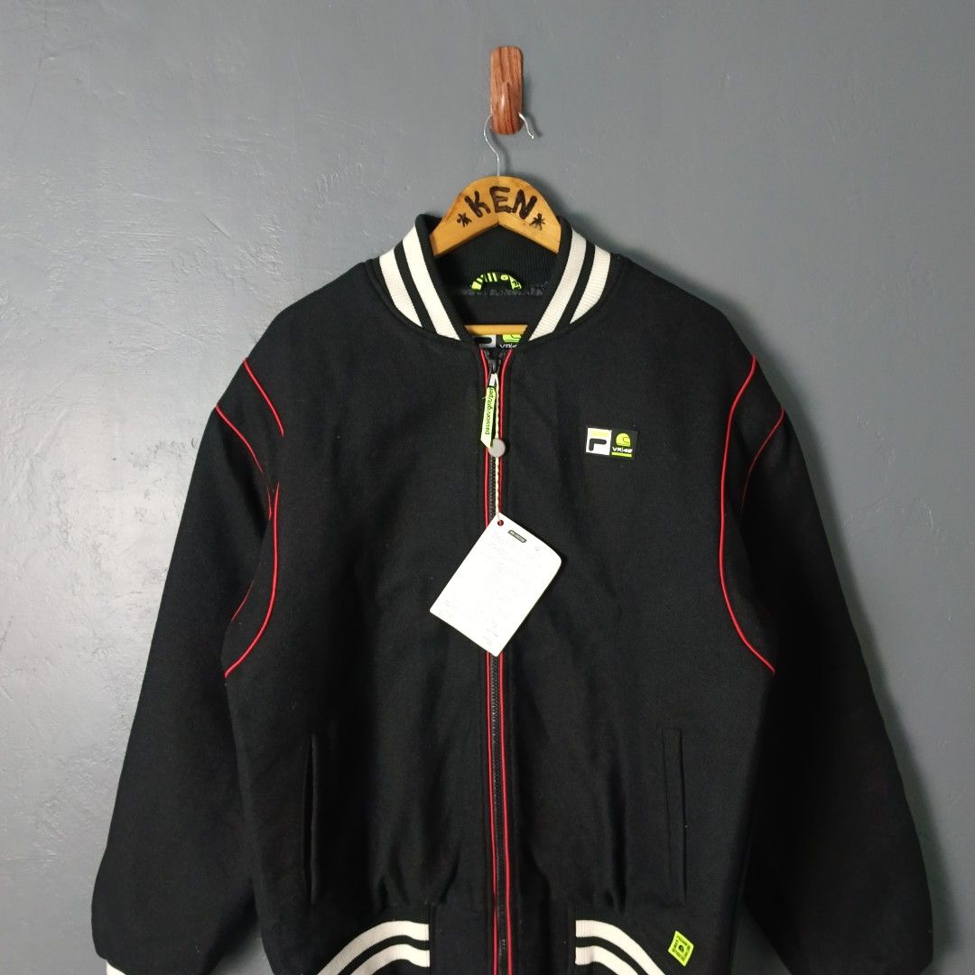 For Men - Fila x VR46 (Category: Coats, Jackets and Outerwear) located in Bacolod City. Submitted by drop.ph (Listing ID 1469487705, Image 3). Description: Fila x VR46 - Riders Academy Varsity JCKT Authentic *Size L - 23.5x27.5 *Good as New *No Flaws *Price: 1,200php *Add SF if outside Bacolod City.