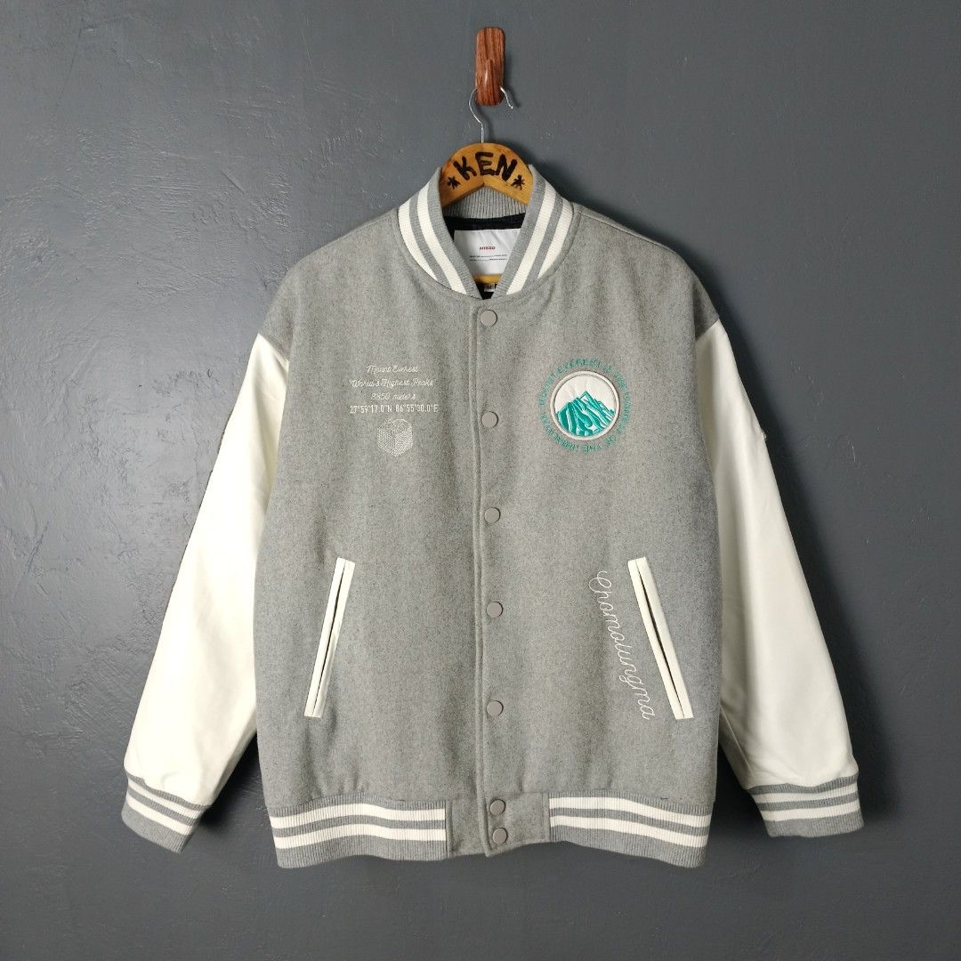 For Men - Hisso - Letterman Jacket (Category: Coats, Jackets and Outerwear) located in Bacolod City. Submitted by drop.ph (Listing ID 1469487879, Image 1). Description: Hisso - Mt Everest - Letterman Jacket Authentic *Size M - 23x27.5 *Excellent cloth *Minor stain *Price: 1,200php *Add SF if outside Bacolod City .