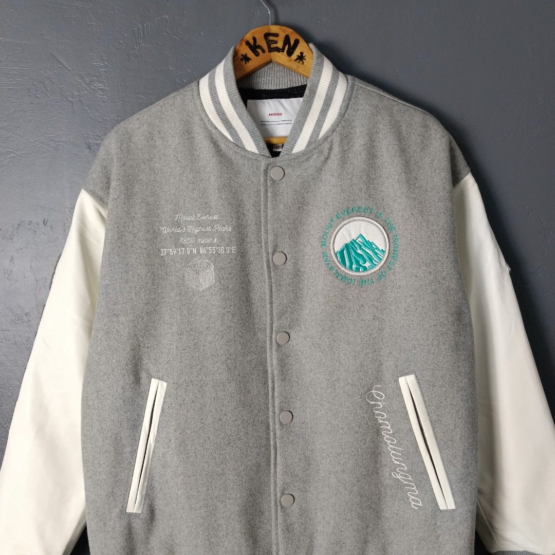For Men - Hisso - Letterman Jacket (Category: Coats, Jackets and Outerwear) located in Bacolod City. Submitted by drop.ph (Listing ID 1469487879, Image 3). Description: Hisso - Mt Everest - Letterman Jacket Authentic *Size M - 23x27.5 *Excellent cloth *Minor stain *Price: 1,200php *Add SF if outside Bacolod City .