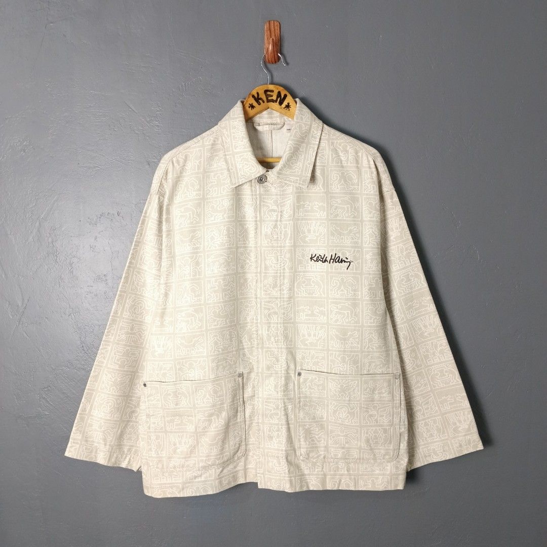 For Men - H&M x Keith Haring - Twill Chore Jacket (Category: Coats, Jackets and Outerwear) located in Bacolod City. Submitted by drop.ph (Listing ID 1469491058, Image 1). Description: H&M x Keith Haring - Twill Chore Jacket Authentic *Oversized *Size S - 24x28.5 *Good as New *No Flaws *Price: 1,200php *Add SF if outside Bacolod City .
