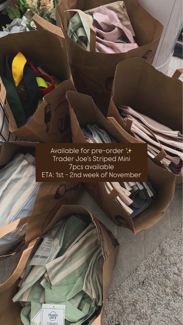For Sale: Trader Joe’s (Category: Tote Bags) located in Manila. Submitted by darlynramirezzz (Listing ID 1469429545, Image 1). Description: From the US 🇺🇸 1st batch ng stripes and considering the shipping. dm for more details.