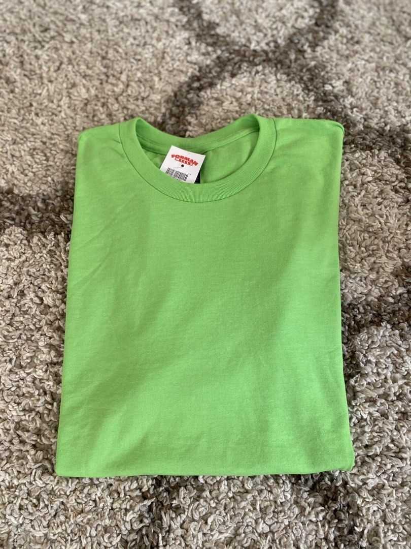Forman Mills Green T-Shirt (Category: Tshirts & Polo Shirts ) located in Batangas. Submitted by lux_kimmy (Listing ID 1469421782, Image 2). Description: - Brand: New with original retail tags attached - Color: Vibrant bright green (solid design) - Style: Classic crewneck with short sleeves - Condition: 100% brand new, never worn, clean fabric - Fit: Comfortable everyday casual wear.