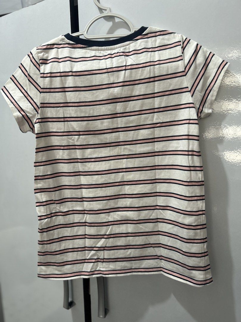forme Pink & Navy Striped Ringer Tee (Category: Shirts) located in Pasig City. Submitted by ladyleslieisletavelarde4902 (Listing ID 1469429368, Image 2). Description: A sweet, classic everyday short-sleeve tee featuring delicate pink and dark navy horizontal stripes on off-white cotton with a contrasting dark navy ringer collar. Brand: forme Tag Size: XS (USA XS / EUR 34 / UK 6) Recommended Fit: Fits Extra Small (XS) to Small (S) Purchase direct 