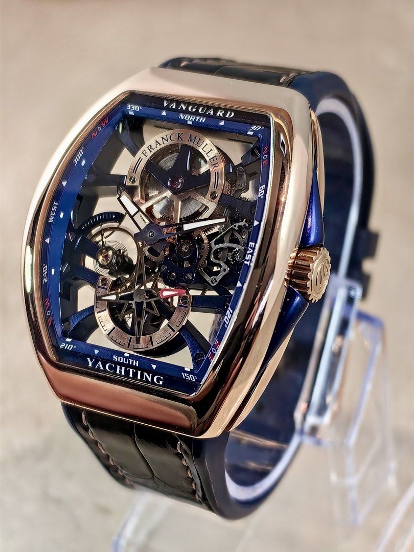 Franck Muller Vanguard Anchor Yachting (Category: Luxury Watches) located in Quezon City. Submitted by tee_time_watches (Listing ID 1469488412, Image 2). Description: The Franck Muller Vanguard Yachting Rose Gold combines the brand’s signature tonneau-shaped case with a nautical-inspired design and luxurious rose-gold presence. 2023 Franck Muller Vanguard Anchor Yachting Rosegold Open Case Work / Skeleton 7 Days Power Reserve 9.5/10 Condition, Co