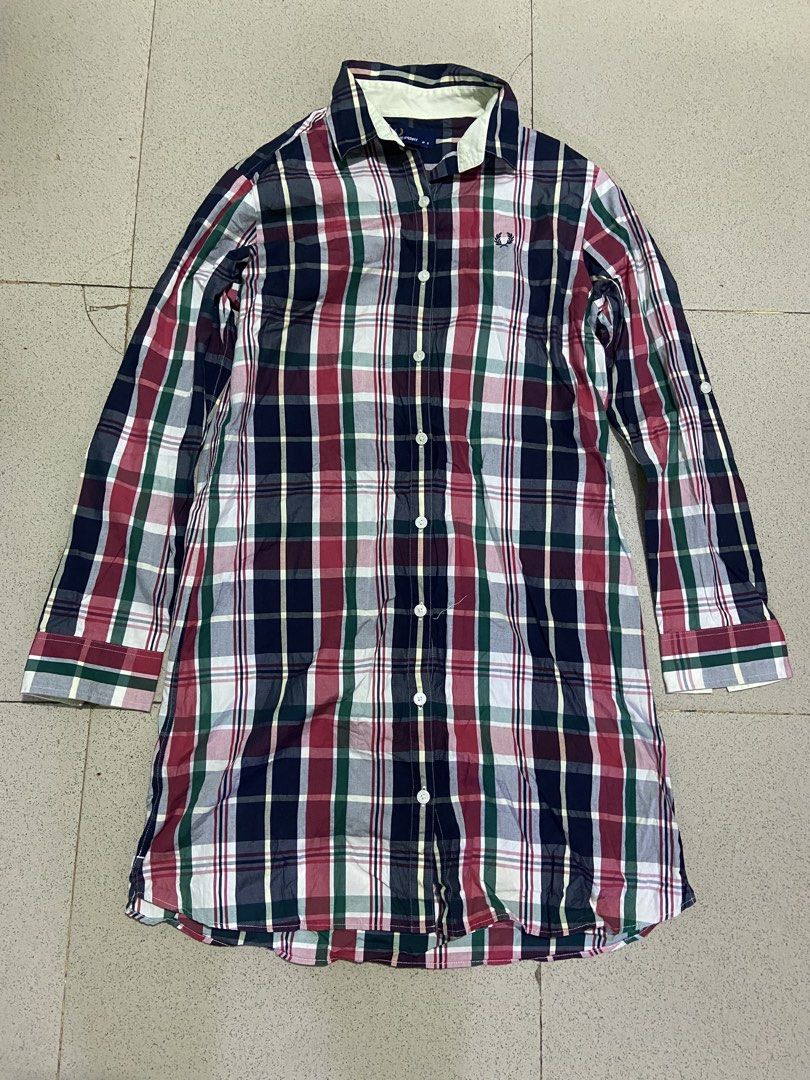 FRED PERRY LONGSLEEVE CHECKERED BOTTONDOWN (Category: Longsleeves) located in Bulacan. Submitted by rrthrifts (Listing ID 1469471287, Image 1). Description: VERY GOOD CONDITION SIZE 0 ON TAG NO ISSUE 999PHP PLUS SHIPPING FEE ONLY.