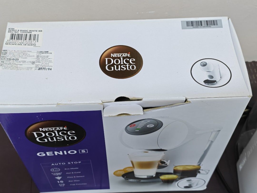 FS Nescafe Dolce Gusto (Category: Coffee & Tea Tableware) located in Manila. Submitted by mara_cubes (Listing ID 1469499420, Image 2). Description: hello, selling my pre-owned coffee machine. rarely used. as in wala pang 5x nagamit. good as new. can send vid for actual condition. price still negotiable. 💜.