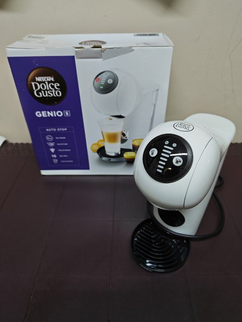 FS Nescafe Dolce Gusto (Category: Coffee & Tea Tableware) located in Manila. Submitted by mara_cubes (Listing ID 1469499420, Image 1). Description: hello, selling my pre-owned coffee machine. rarely used. as in wala pang 5x nagamit. good as new. can send vid for actual condition. price still negotiable. 💜.