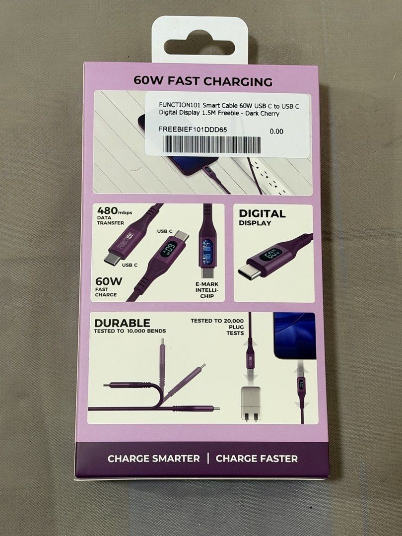 Function 101 Smart Cable (Category: Other Gadgets) located in Caloocan City. Submitted by gmmrfls (Listing ID 1469410011, Image 2). Description: 60W USB C to USB C LP posted. .