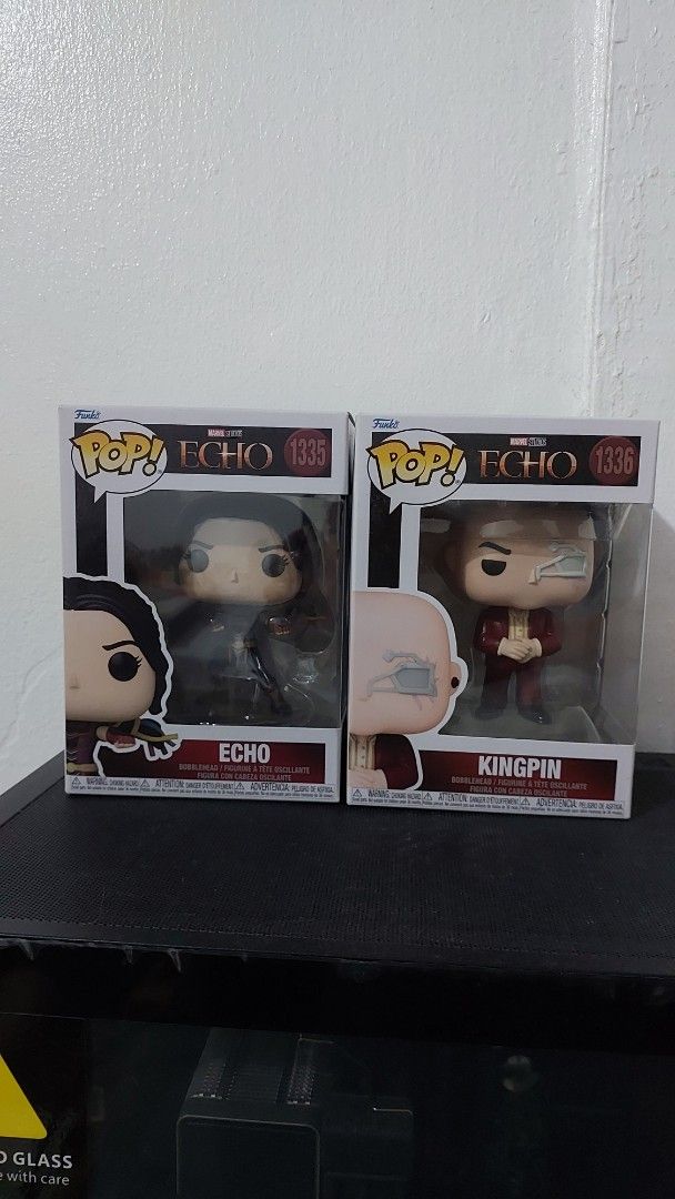 Funko Pop - "Echo" Set (Kingpin & Echo) (Category: Designer & Blind Box Toys) located in Manila. Submitted by schullerfa14049 (Listing ID 1469449209, Image 2). Description: Selling as Set Only !! Kingpin "1336" Echo "1335" Condition: All 10/10 🔥 + sf (carry ng buyer) PM me 📍: San Juan City 💸: Gcash/BDO/Maya 🛵: Grab/lalamove.