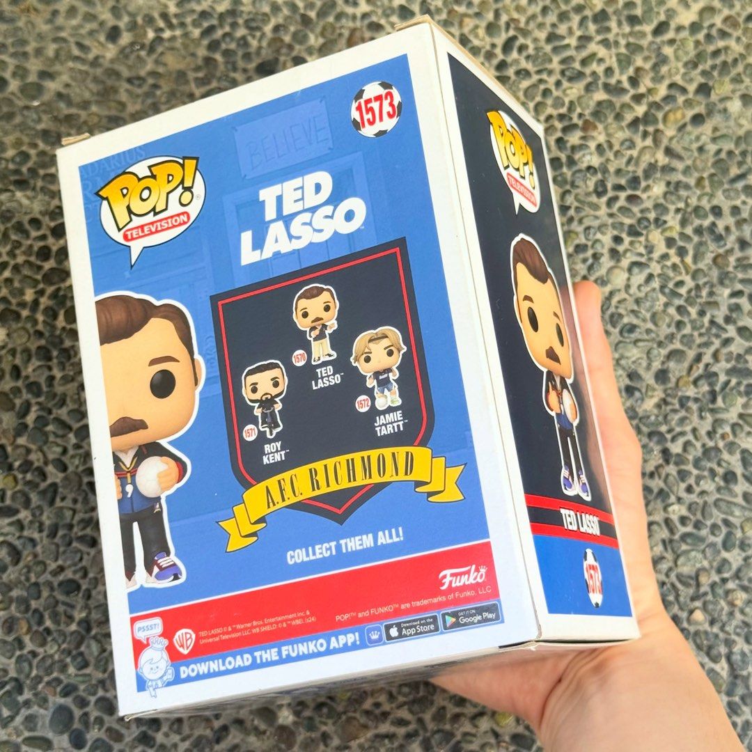 Funko Ted Lasso with Soccer Ball (Category: Figurines & Statues) located in Mandaluyong City. Submitted by pmlvsqz (Listing ID 1469454726, Image 2). Description: Funko Ted Lasso With Soccer Ball Pop! Vinyl Figure.