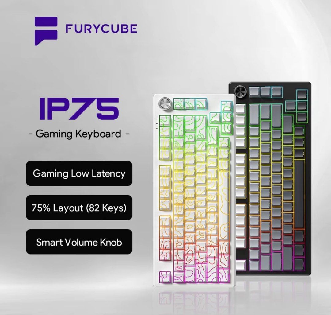 FURYCUBE IP75(Gray Front )-Wired Keyboard (Category: Computer Keyboard) located in Quezon City. Submitted by withlovela (Listing ID 1469522487, Image 2). Description: rfs: ‘di na nagamit mop (gcash/cash) mod: meet up/lalamove loc: dasma cavite FURYCUBE IP75 Membrane Keyboard 75% With Media Knob RGB Lighting 80 Keys Gaming Keyboard PBT Durable Double-Shot Keycaps Work/Office/ Gaming Silent Keyboard With Stand Adjustment.