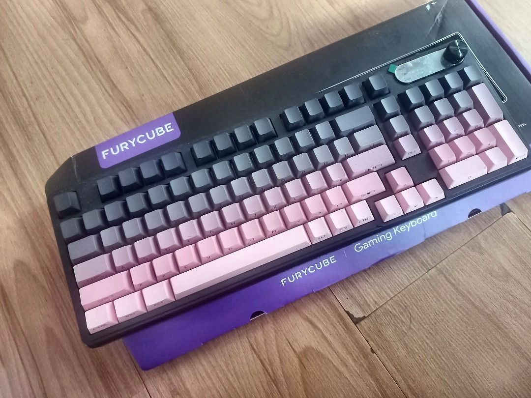 Furycube IP98 Pro Gaming Keyboard Pink Grey (Category: Computer Keyboard) located in Quezon City. Submitted by baguio.declut (Listing ID 1469439741, Image 3). Description: • Membrane Keyboard • FEW DEAD KEYS • Dead keys can be replaced or whole keyboard can be bought for parts • Bluetooth, Type C, USB • With LED lights • RFS: Bought a smaller keyboard Can meet up in FCM If not in Fairview Dahlia area: Payment First No COD Shipping thru Lalamove o